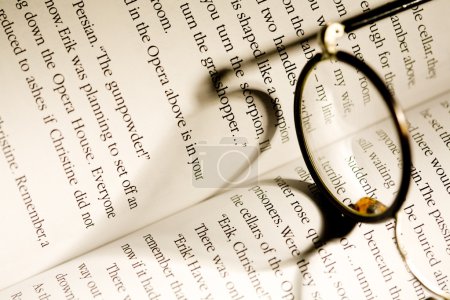 Image of glasses lying on a book