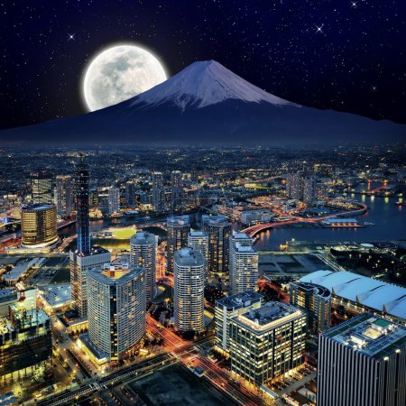 Surreal view of Yokohama city