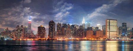 New York City Manhattan midtown at dusk