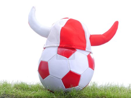 Soccer ball and Viking;s cap